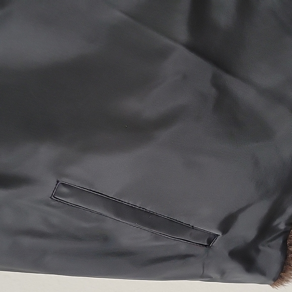 Faux Vegan Fur Reversible Fall Cozy Fuzzy Brown Black Vest Jacket Giacca Size XL - Picture 11 of 15